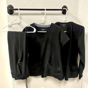 Jockey scrub set with jacket (Black) size small